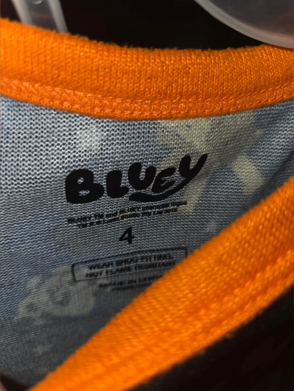 Boys 2-Piece Black & Orange Bluey Halloween Top & Pants Pajama Set Size 4